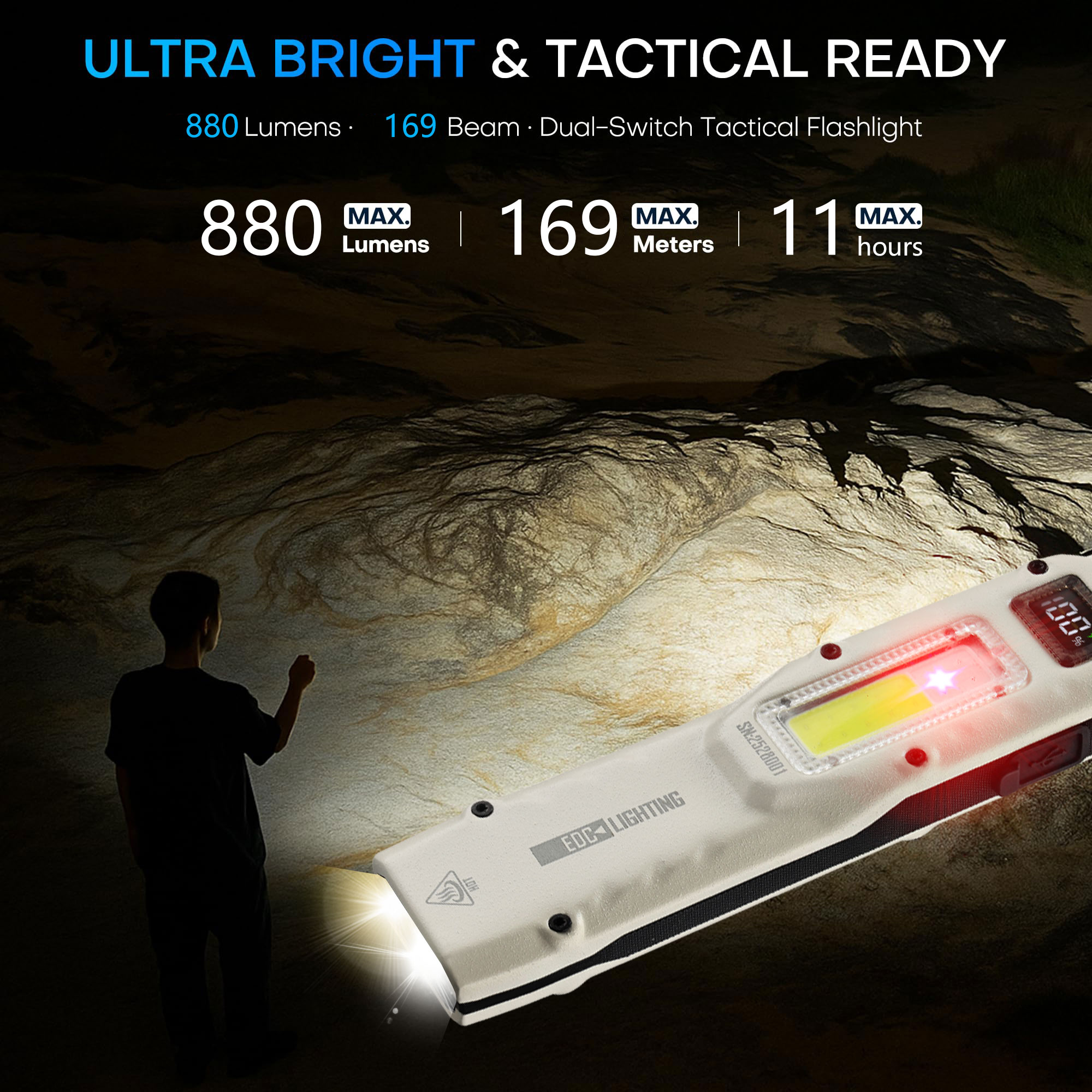 Portable 880LM YEMAO M28 Ultra - Tactical Flashlight Rechargeable recension och pris