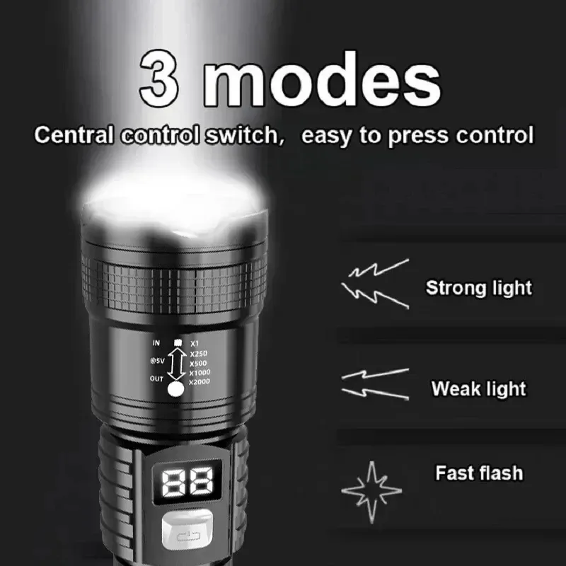 100000LM Super Bright Flashlig - Tactical Flashlight Rechargeable recension och pris