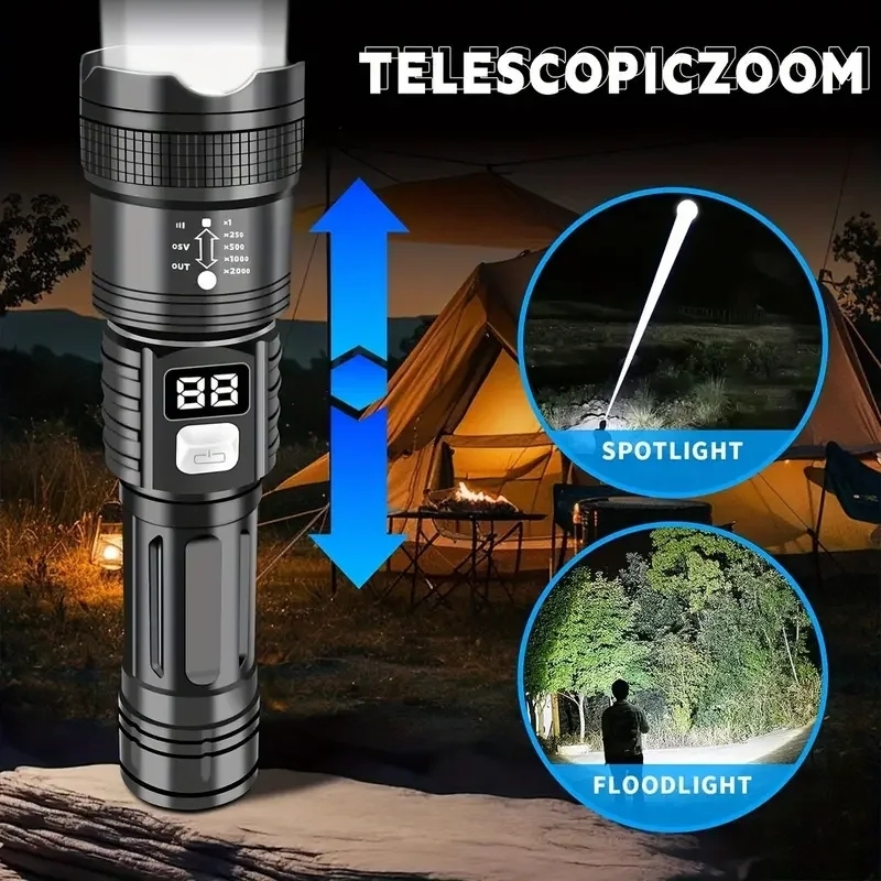 100000LM Super Bright Flashlig - Tactical Flashlight Rechargeable recension och pris