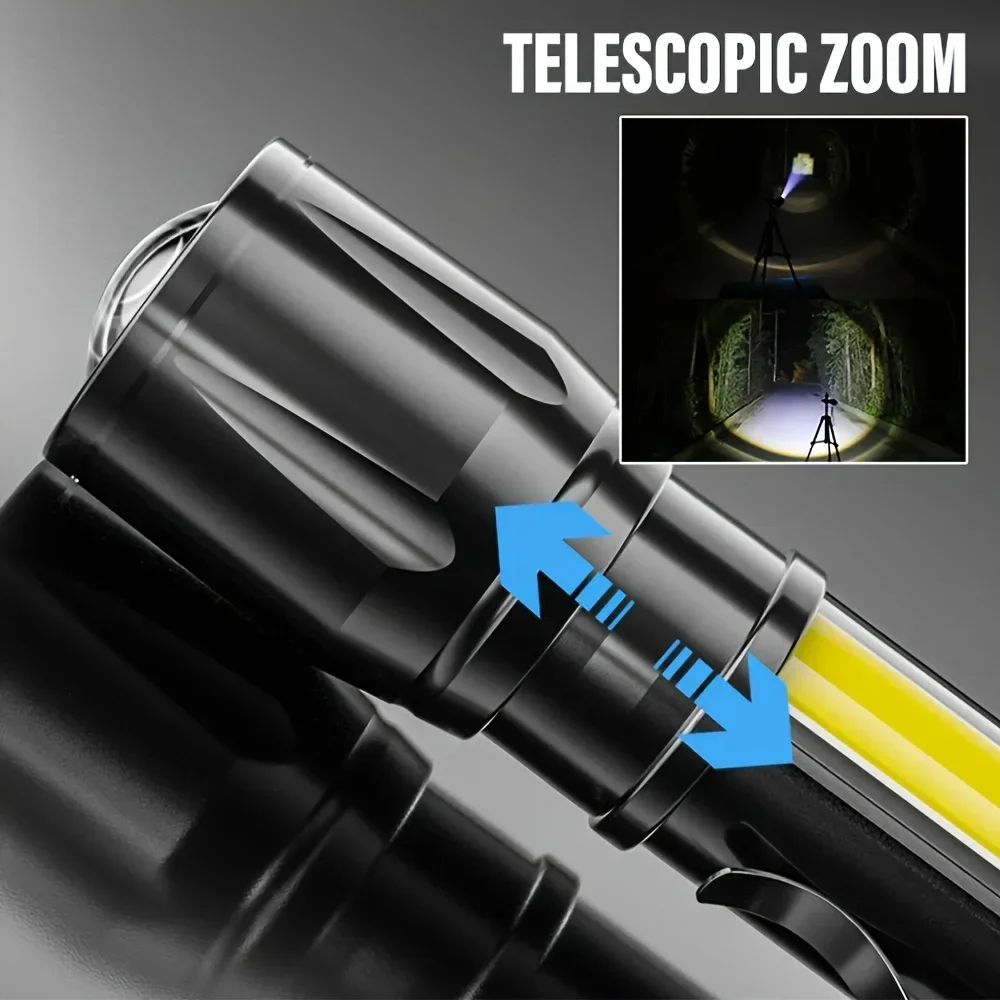 Portable COB+LED Camping Light - Tactical Flashlight Rechargeable recension och pris