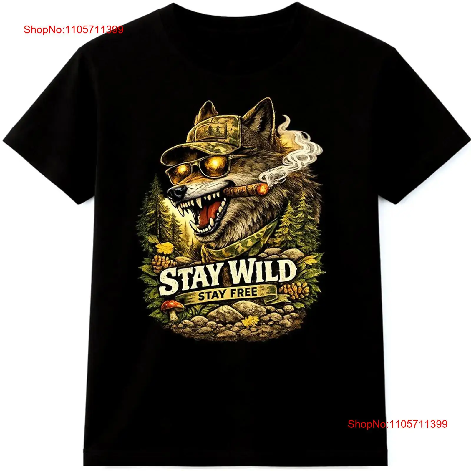 Wolf T Shirt Stay Wild Free Ou - Wildman Hunting & Outdoor Reviews recension och pris