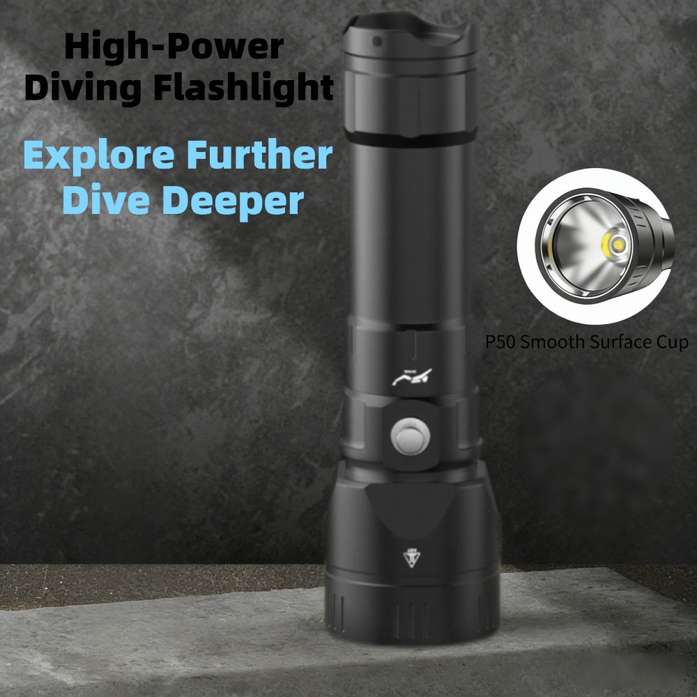 Powerful Diving Flashlight Wat - Tactical Flashlight Rechargeable recension och pris