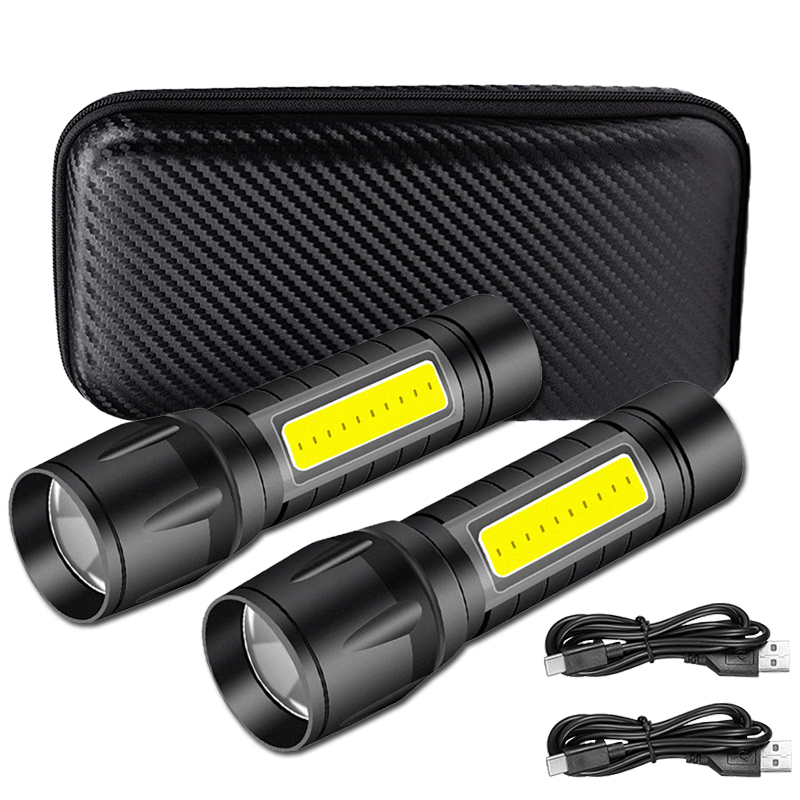 Portable COB+LED Camping Light - Tactical Flashlight Rechargeable recension och pris