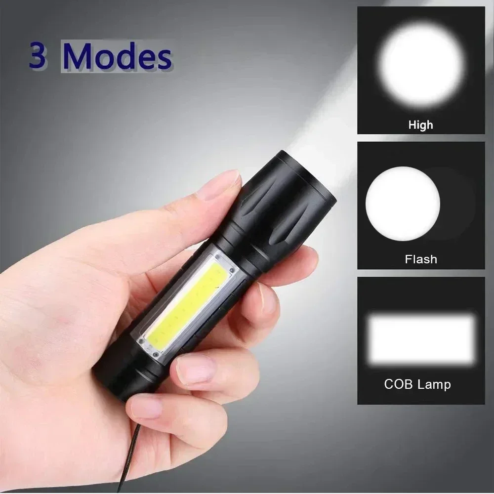Portable COB+LED Camping Light - Tactical Flashlight Rechargeable recension och pris