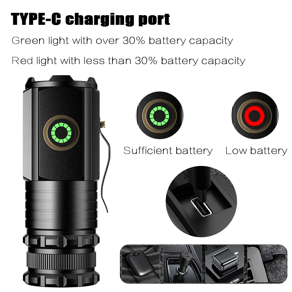 Portable Powerful Mini LED Fla - Tactical Flashlight Rechargeable recension och pris