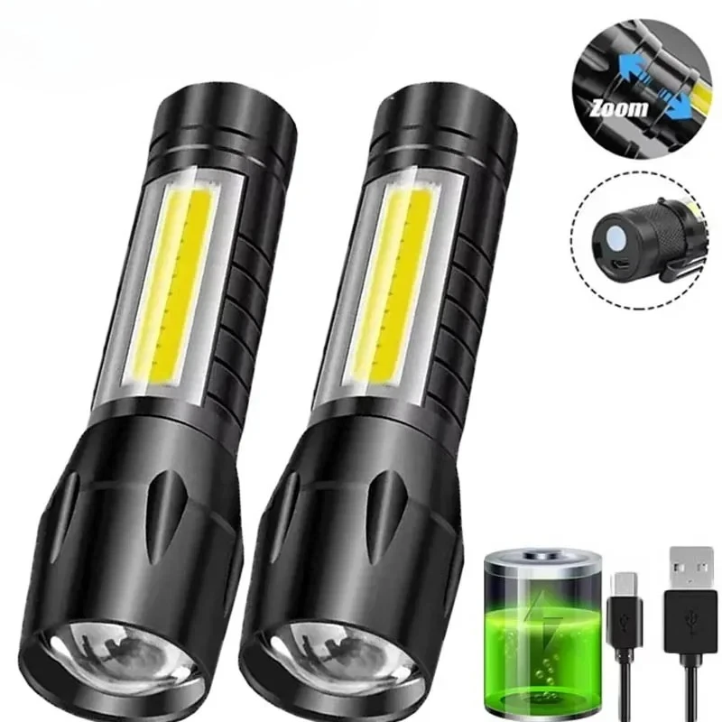 Portable COB+LED Camping Light - Tactical Flashlight Rechargeable recension och pris