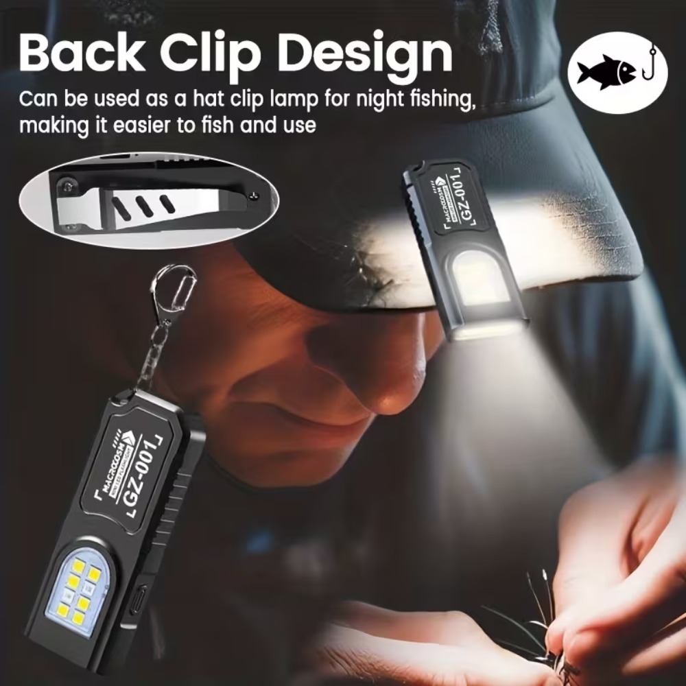 Mini COB LED Keychain Flashlig - Tactical Flashlight Rechargeable recension och pris